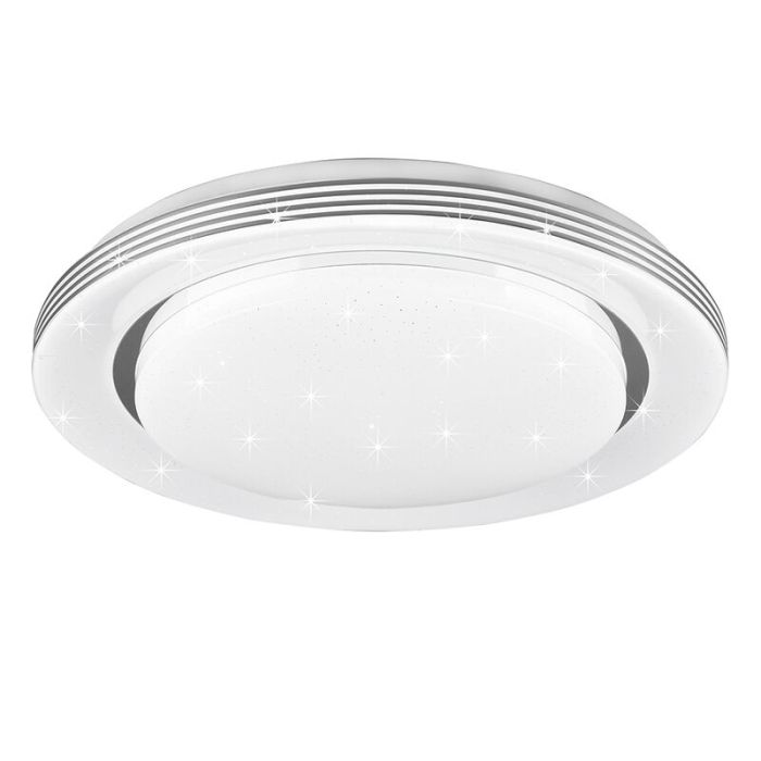 Witte plafonnière modern, Alpha, 18W, warm tot koud wit verstelbare LED, met afstandsbediening