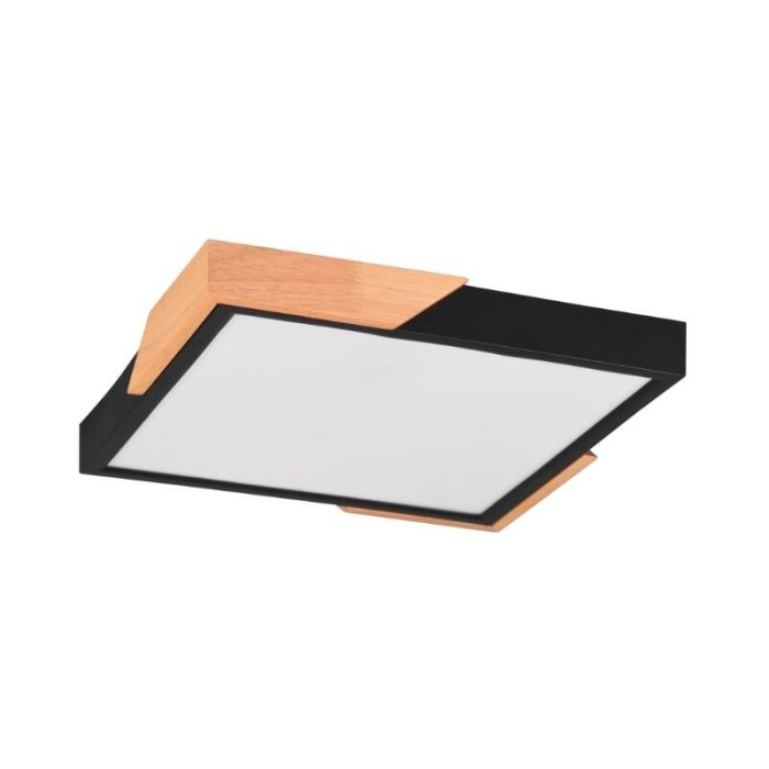 Zwarte plafonnière modern, Selinde, 20W, 3000K LED, 3-staps dimbaar