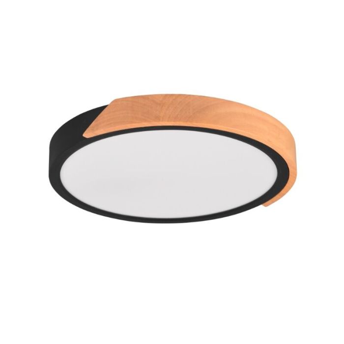 Zwarte plafonnière modern, Nevil, 20W, 3000K LED, 3-staps dimbaar