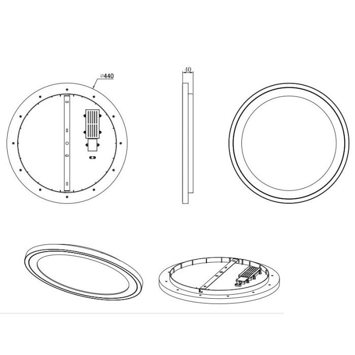 Witte plafonnière modern, Mirko, 20W, 4000K LED