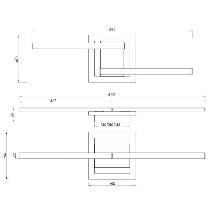 Zwarte plafondlamp design, Mahad, 17W, 3000K LED