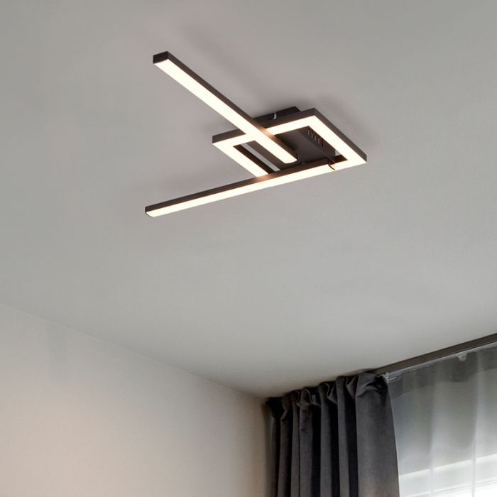 Zwarte plafondlamp design, Mahad, 17W, 3000K LED