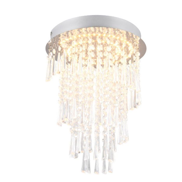 Chromen kroonluchter design, Sjon, 18W, warm tot koud wit verstelbare LED, 3-staps dimbaar