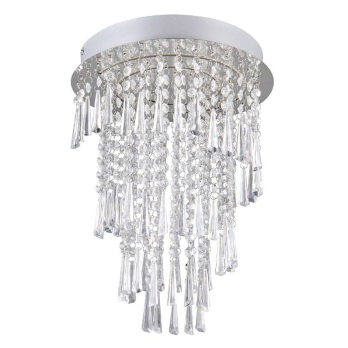 Chromen kroonluchter design, Sjon, 18W, warm tot koud wit verstelbare LED, 3-staps dimbaar
