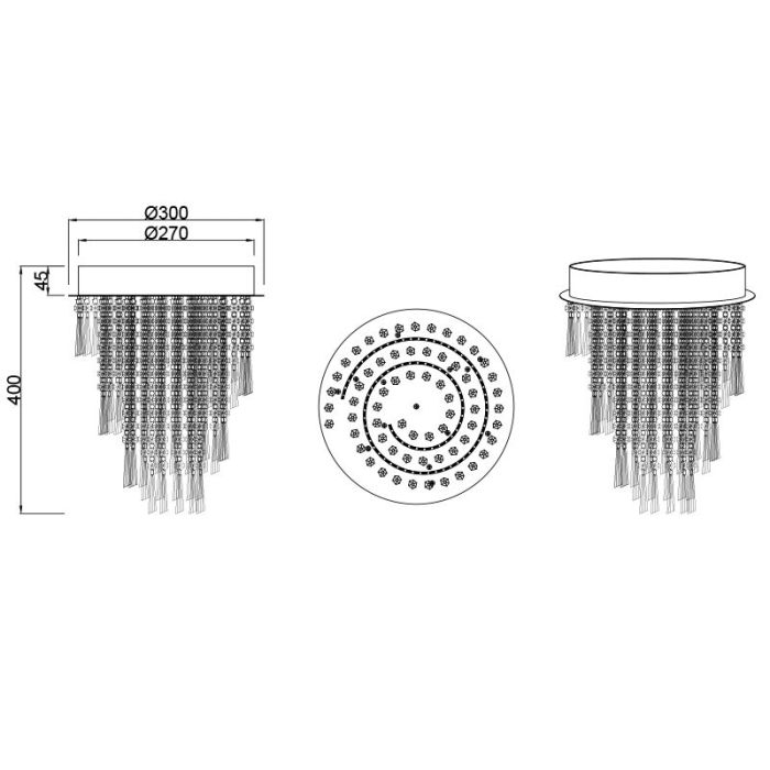 Chromen kroonluchter design, Sjon, 18W, warm tot koud wit verstelbare LED, 3-staps dimbaar