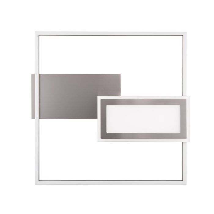 Nikkelen plafonnière design, Shun, 32W, warm tot koud wit verstelbare LED