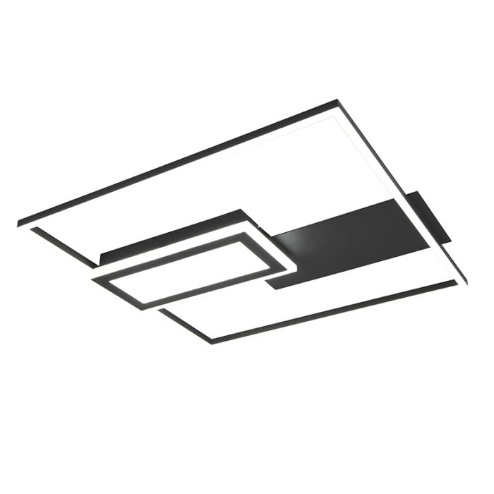 Zwarte plafonnière design, Shun, 32W, warm tot koud wit verstelbare LED
