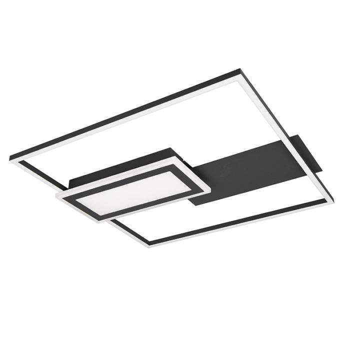 Zwarte plafonnière design, Shun, 32W, warm tot koud wit verstelbare LED
