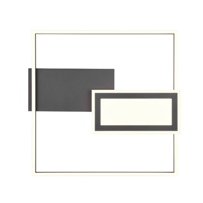 Zwarte plafonnière design, Shun, 32W, warm tot koud wit verstelbare LED