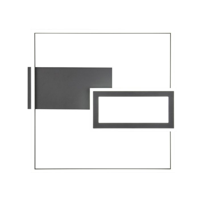 Zwarte plafonnière design, Shun, 32W, warm tot koud wit verstelbare LED