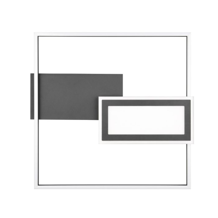 Zwarte plafonnière design, Shun, 32W, warm tot koud wit verstelbare LED