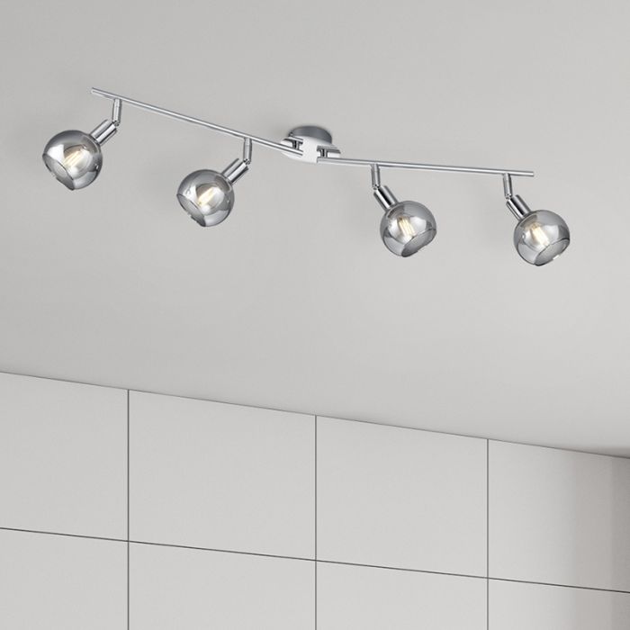 Chrome plafondspot Omari, metaal, modern