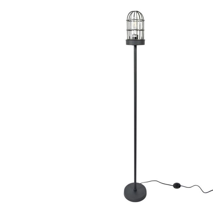 Industriële vloerlamp zwart, Nova, met schakelaar