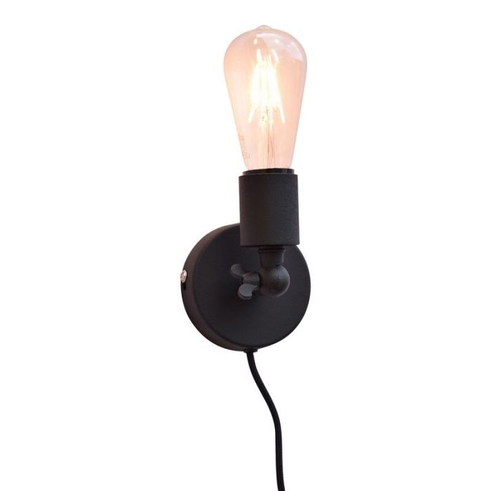 Vintage wandlamp Bolb, Vintage zwart