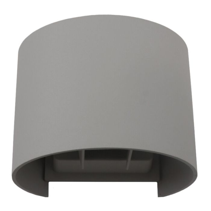 Grijze up-down wandlamp Dion, 6w, 4000K, rond, IP65