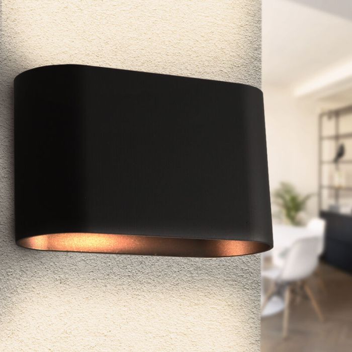 Moderne Rodigo wandlamp, zwart