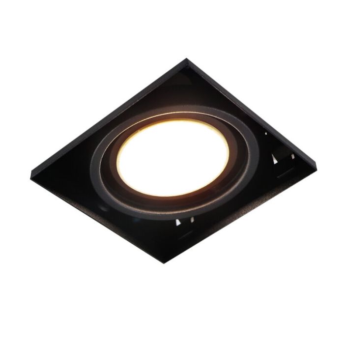 Zwarte trimless inbouwspot Joost, metaal, GU10 MR16