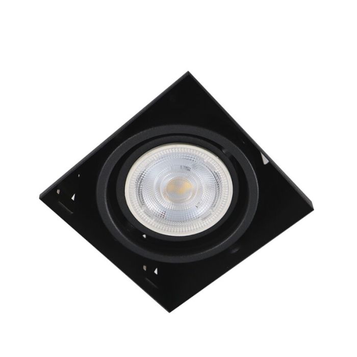 Zwarte trimless inbouwspot Joost, metaal, GU10 MR16