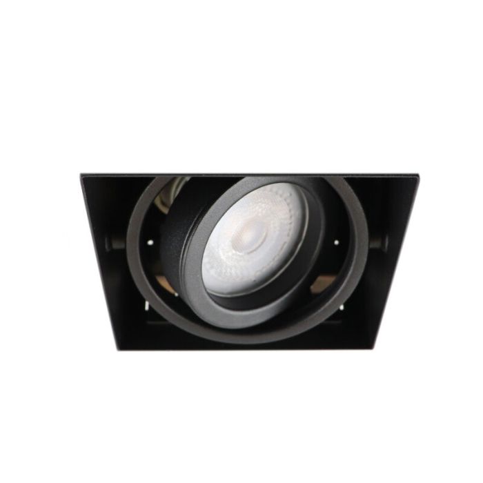 Zwarte trimless inbouwspot Joost, metaal, GU10 MR16