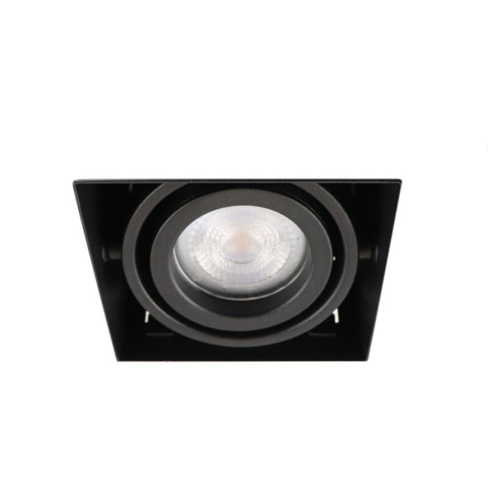 Zwarte trimless inbouwspot Joost, metaal, GU10 MR16