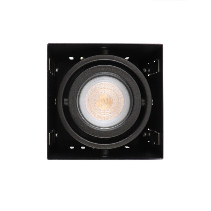 Zwarte trimless inbouwspot Joost, metaal, GU10 MR16