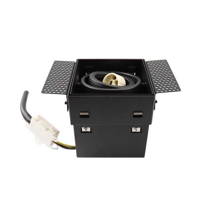 Zwarte trimless inbouwspot Joost, metaal, GU10 MR16