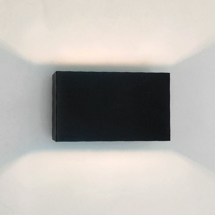 Moderne up down wandlamp Rodigo, zwart, aluminium