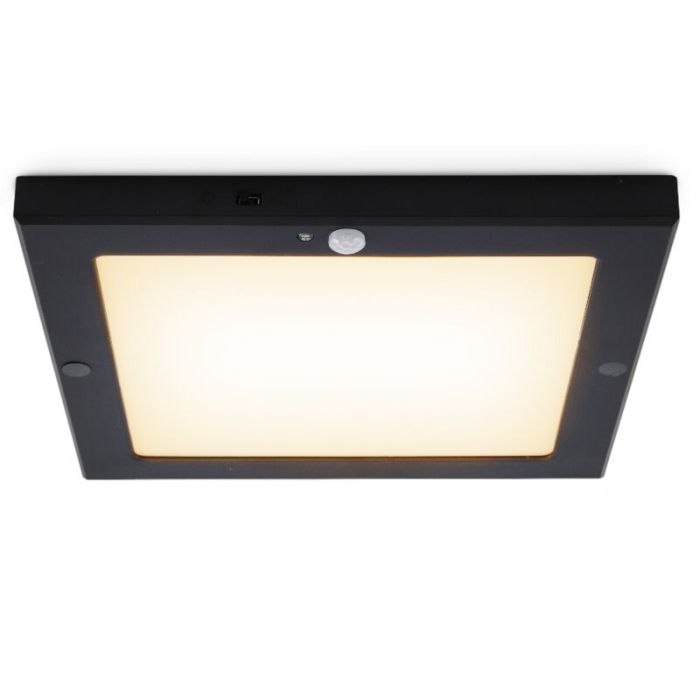 Zwarte plafondlamp met sensor Luan, kunststof, 18w, 3000K LED
