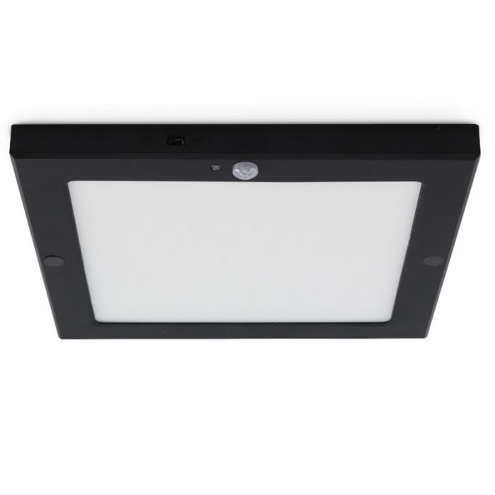 Zwarte plafondlamp met sensor Luan, kunststof, 18w, 3000K LED