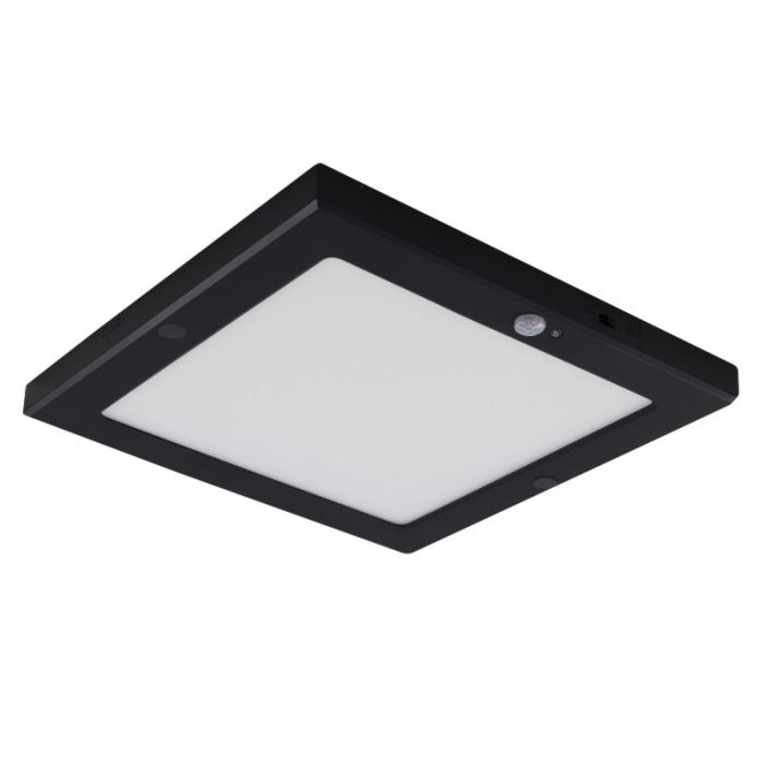 Zwarte plafondlamp met sensor Luan, kunststof, 18w, 3000K LED