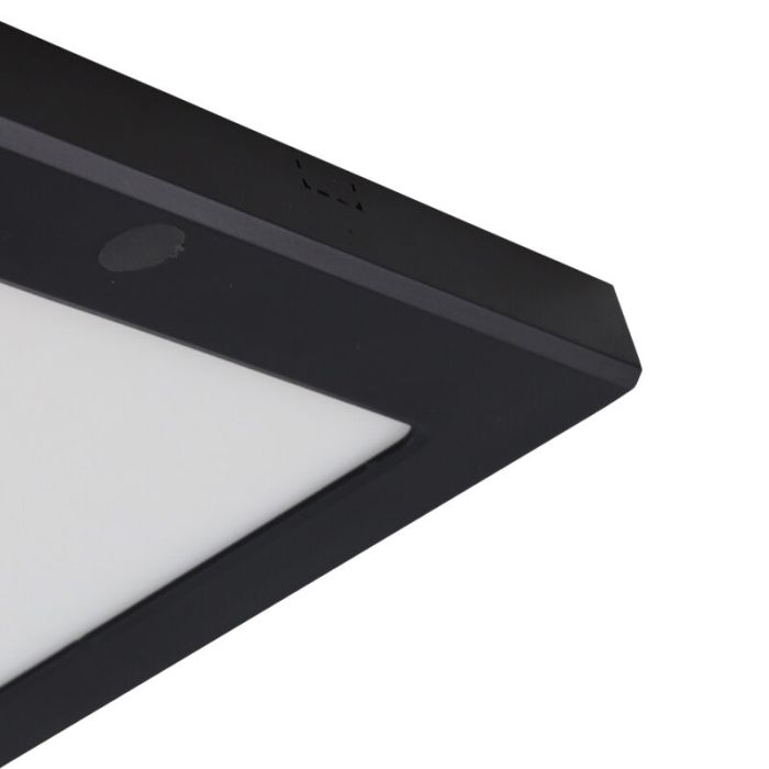 Zwarte plafondlamp met sensor Luan, kunststof, 18w, 3000K LED