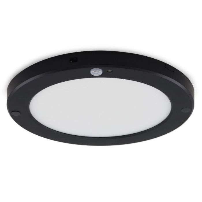 Zwarte plafondlamp met sensor Luan, kunststof, 20w, 3000K LED