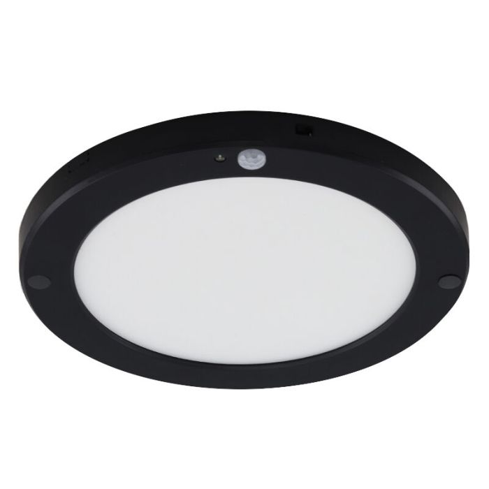 Zwarte plafondlamp met sensor Luan, kunststof, 20w, 3000K LED