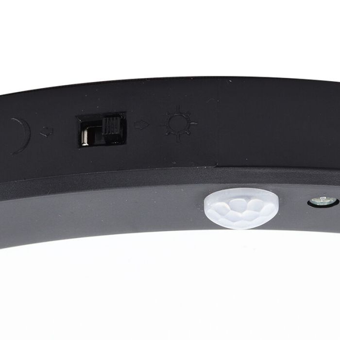 Zwarte plafondlamp met sensor Luan, kunststof, 20w, 3000K LED