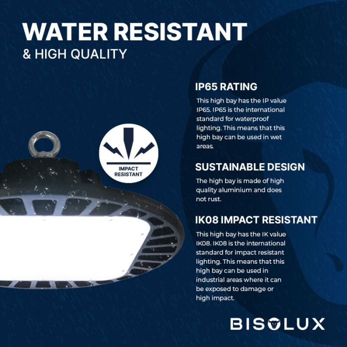 Bisolux LED high bay met Philips trafo - 150W - 6000K - IP65