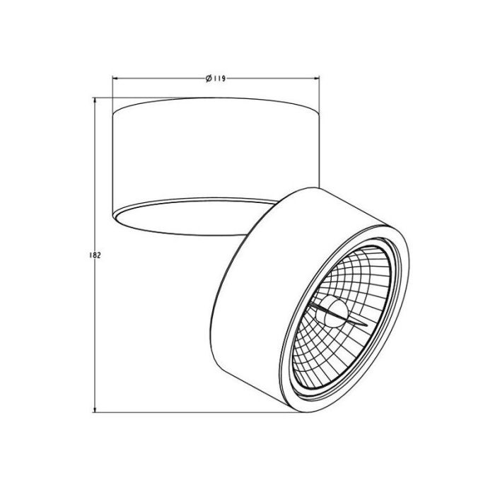 Witte plafondspot Reinout, metaal
