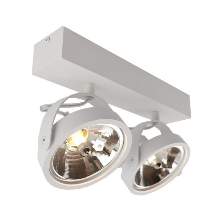Witte plafond-/wandspot Melby, aluminium