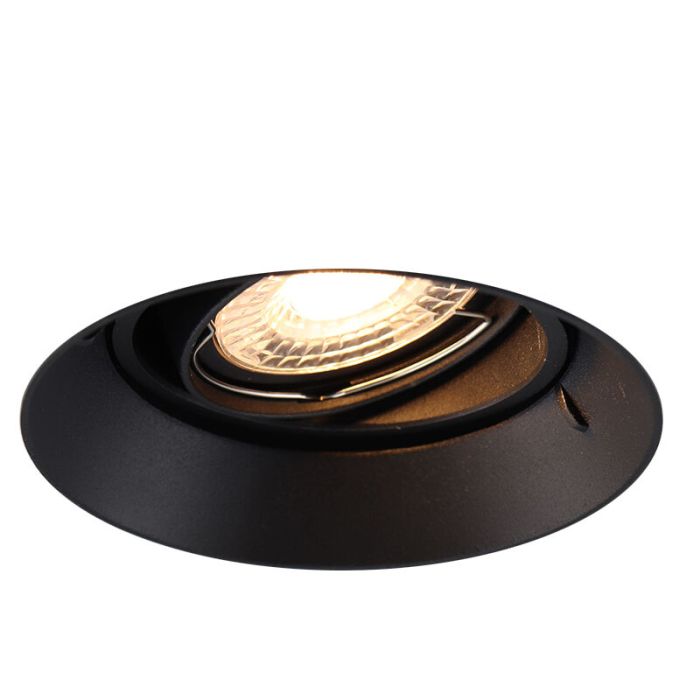 Moderne trimless inbouwspot zwart, wilhelm, GU10