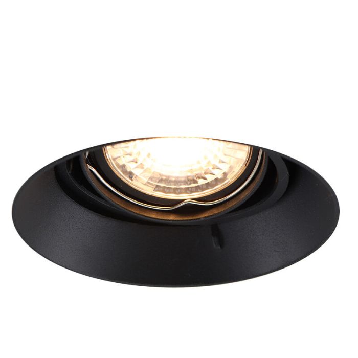 Moderne trimless inbouwspot zwart, wilhelm, GU10
