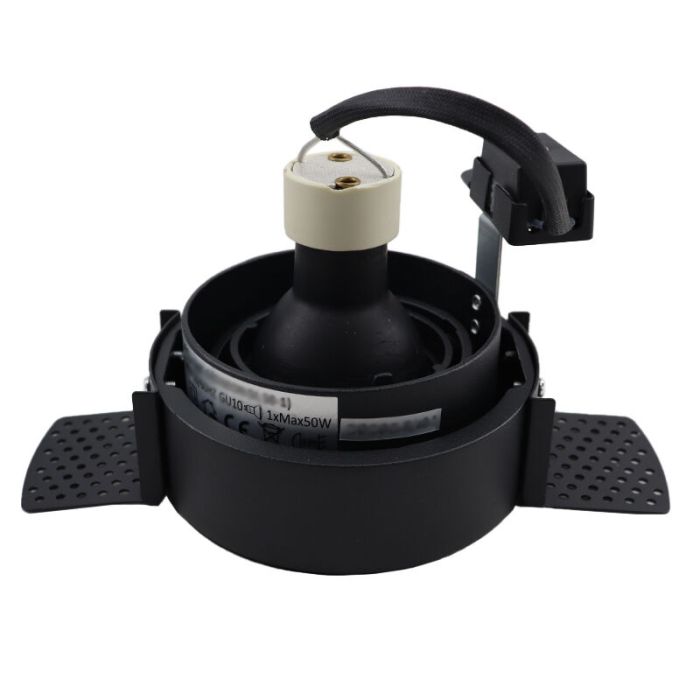 Moderne trimless inbouwspot zwart, wilhelm, GU10
