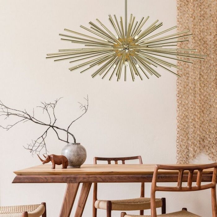 Design hanglamp Milos, goud, glas