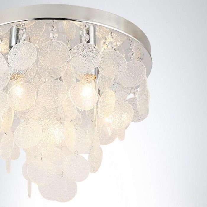 Design plafonniere Mirac, chroom, glas