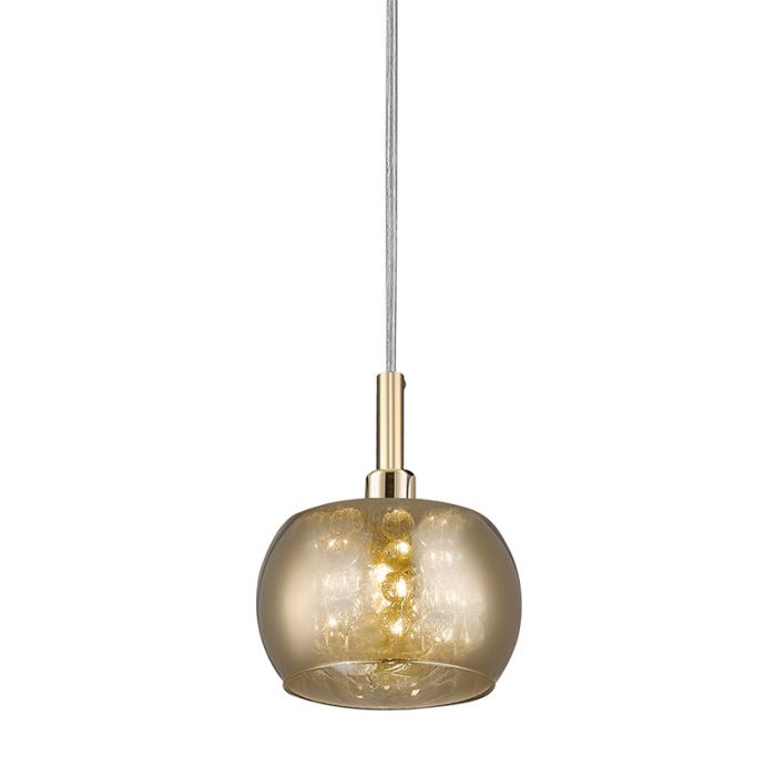 Design hanglamp goud, Krystel