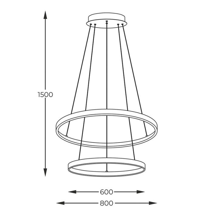 Design hanglamp zwart, Kubra, 60W, warm tot koud wit verstelbare LED