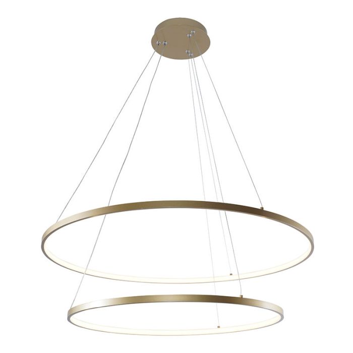 Design hanglamp goud, Kubra, 60W, warm tot koud wit verstelbare LED