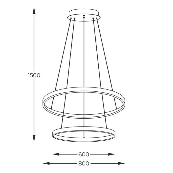 Design hanglamp goud, Kubra, 60W, warm tot koud wit verstelbare LED