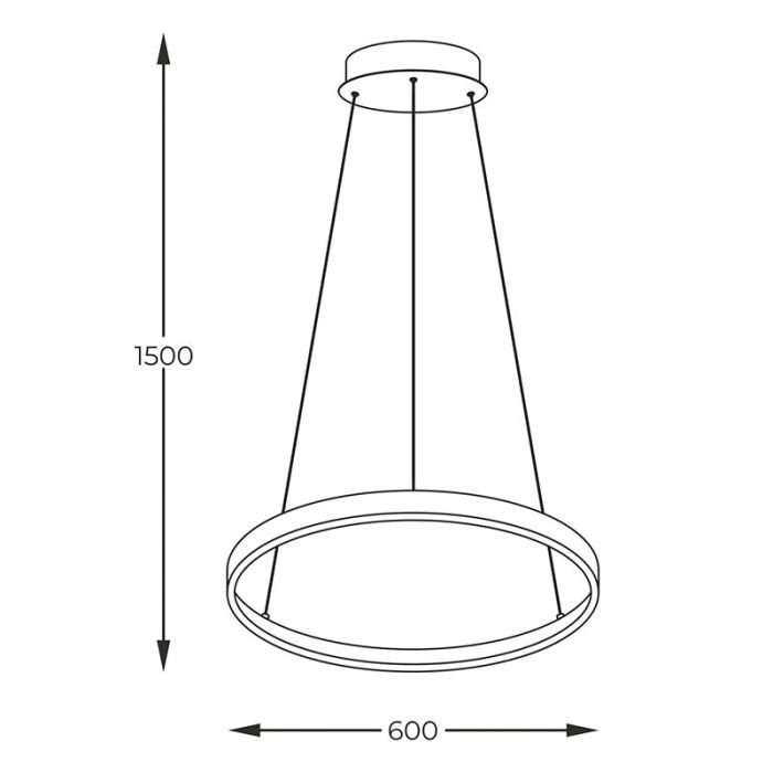 Design hanglamp goud, Kubra, 28W, warm tot koud wit verstelbare LED