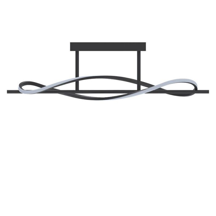 Moderne plafondlamp zwart, Levon, 30W, 3000K LED, 3-staps dimbaar