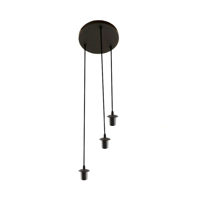 Aluminium hanglamp zonder kap zwart, Rika