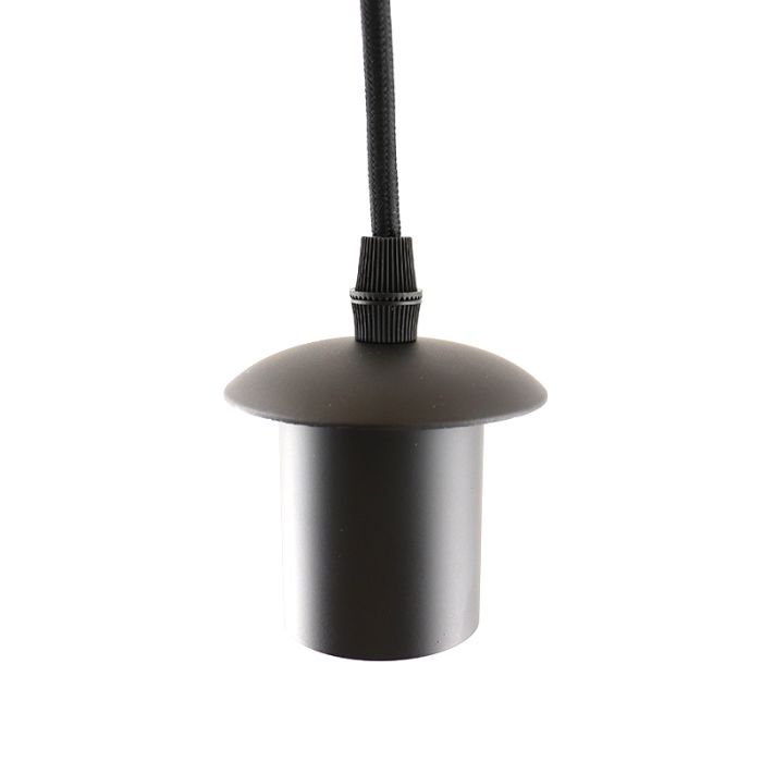 Aluminium hanglamp zonder kap zwart, Rika